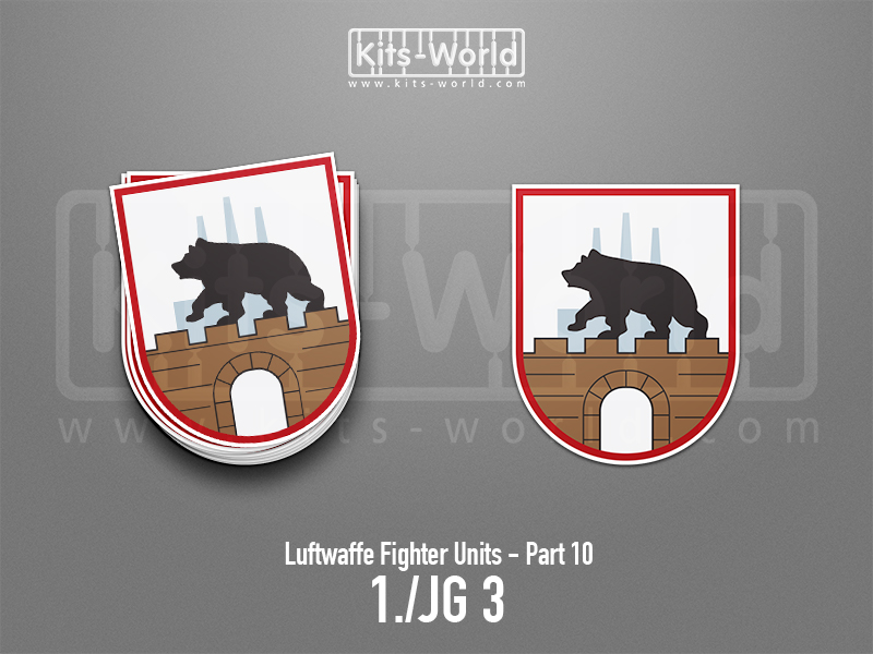 Kitsworld SAV Sticker - Luftwaffe Fighter Units - 1./JG 3 W:81mm x H:100mm 